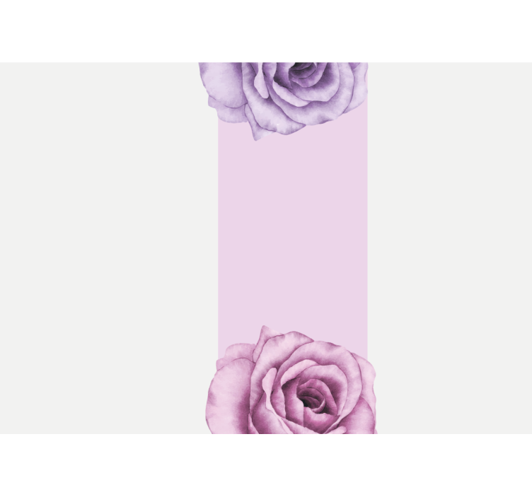 Tapisserie fleur design de rose violette - TenStickers