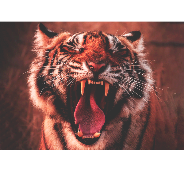 Tapisserie autres animaux rugissement du tigre majestueux - TenStickers