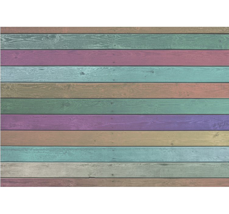 Tapisserie imitation bois planches arc-en-ciel sombres - TenStickers