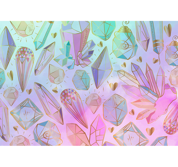 Tapisserie art design de gemmes géométriques - TenStickers