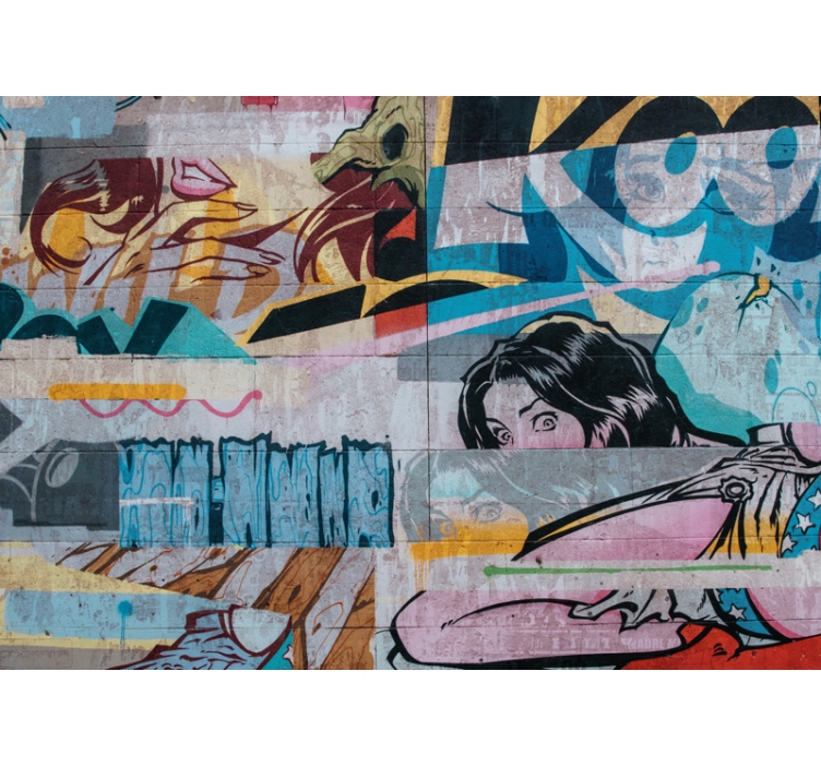 Tapisserie graffiti métropolitain - TenStickers