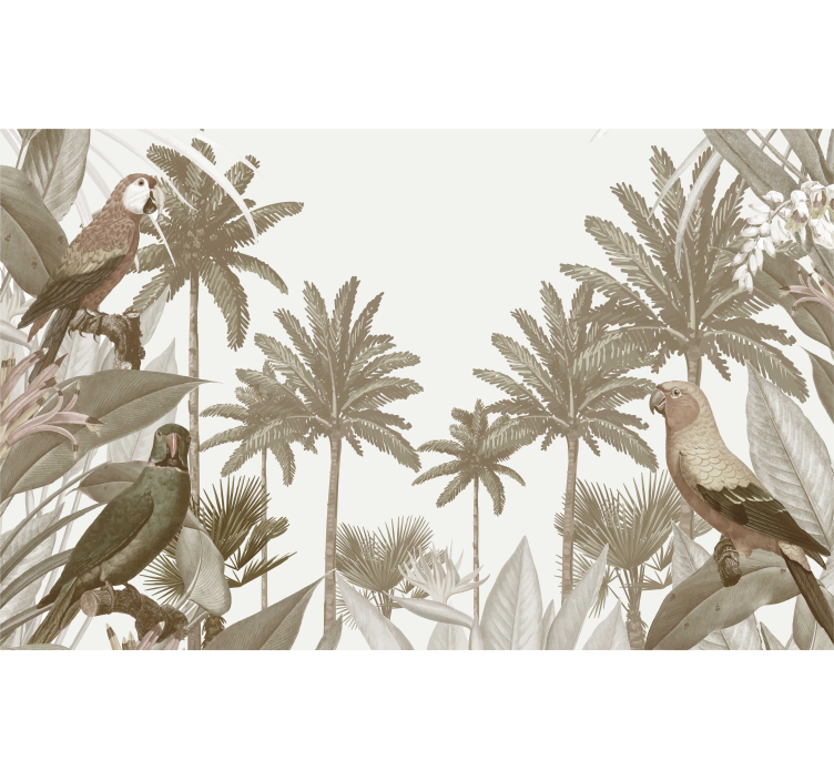 Tapisserie jungle faune tropicale vintage - TenStickers