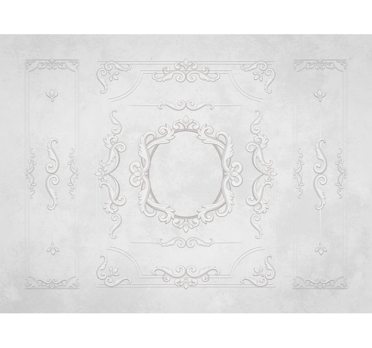Tapisserie salon motif classique gris - TenStickers