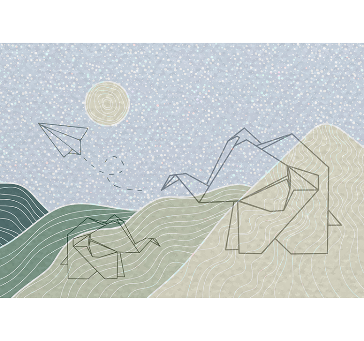 Tapisserie chambre enfant motif d'éléphants japonais - TenStickers