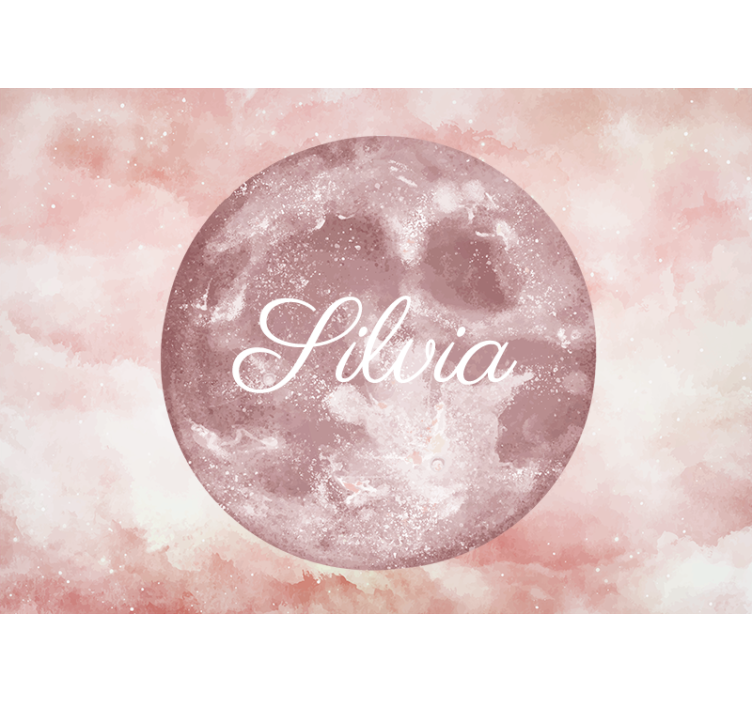 Tapisserie murale enfant lune avec nom - TenStickers