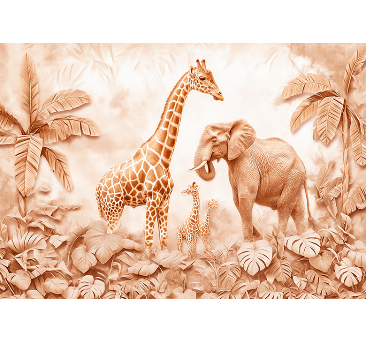 Tapisserie terracotta savane abstraite - TenStickers