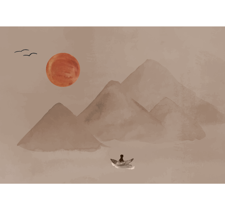 Tapisserie terracotta ambiance japonaise - TenStickers