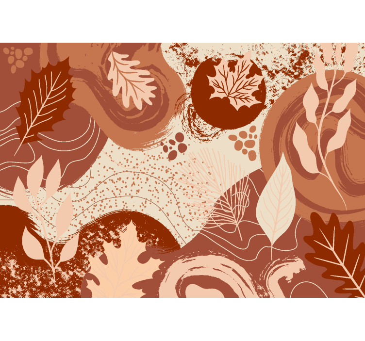 Tapisserie terracotta plantes et fleurs - TenStickers