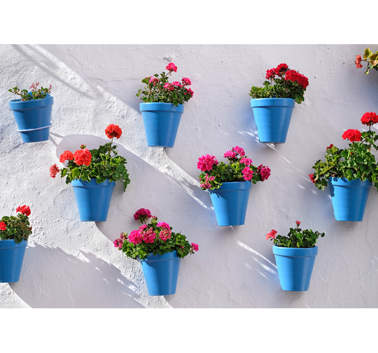 Tapisserie fleur pots suspendus floraux - TenStickers