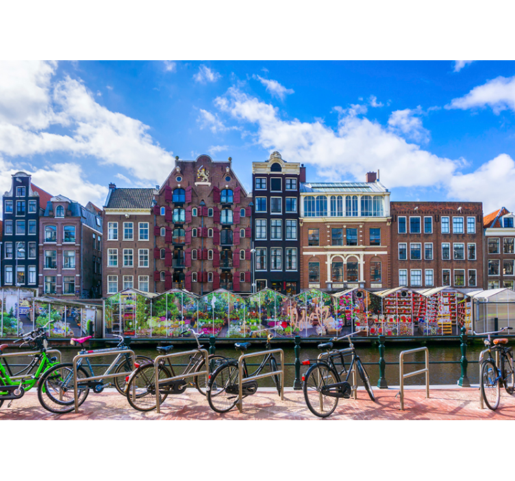Tapisserie amsterdam scène de canal d'amsterdam - TenStickers
