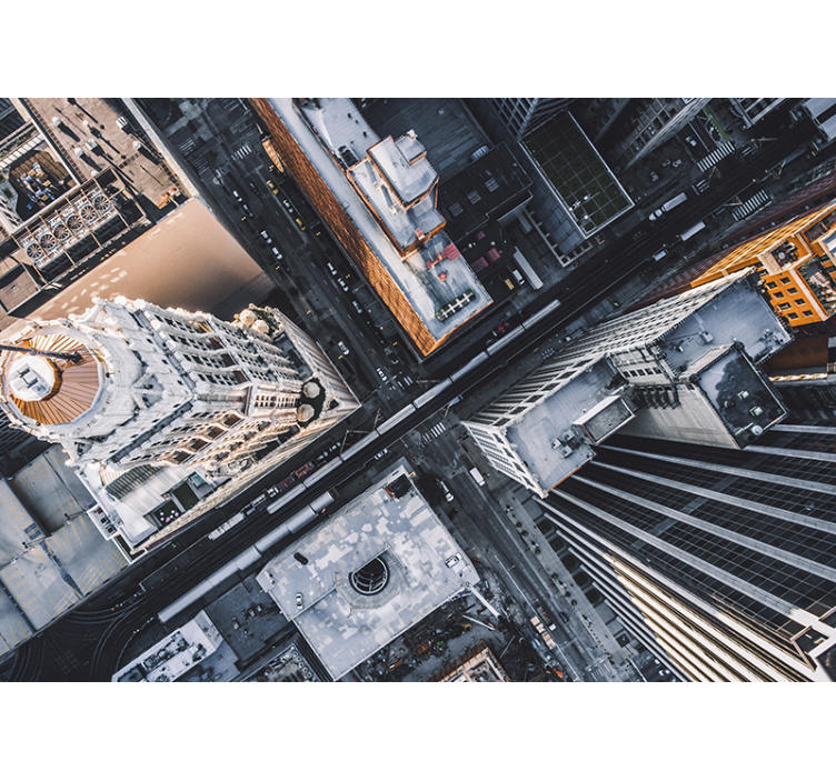 Tapisserie villes et pays vue aérienne de la ville - TenStickers