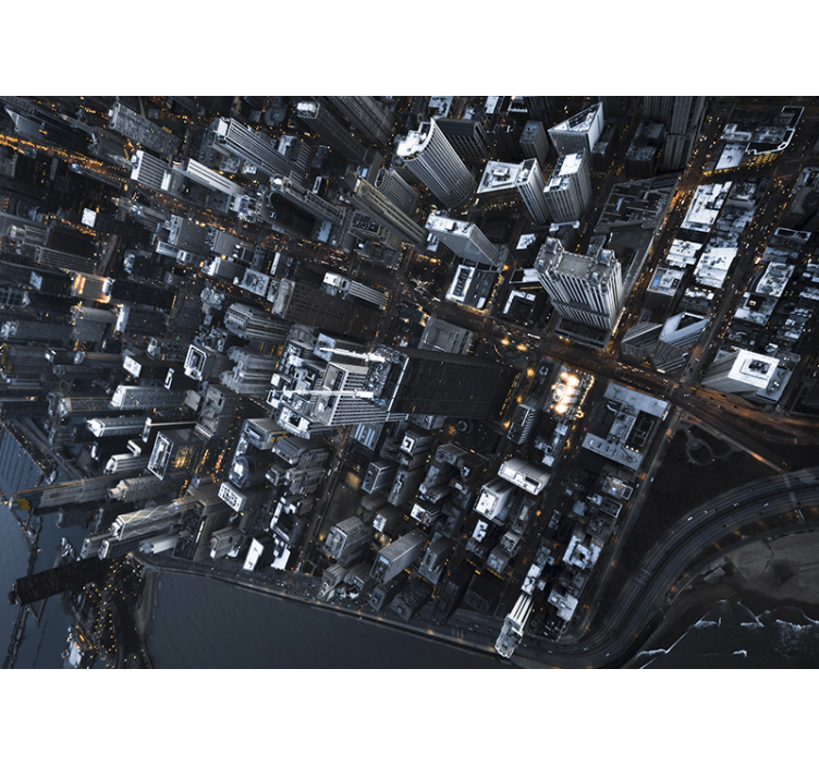 Tapisserie villes et pays vue urbaine panoramique - TenStickers