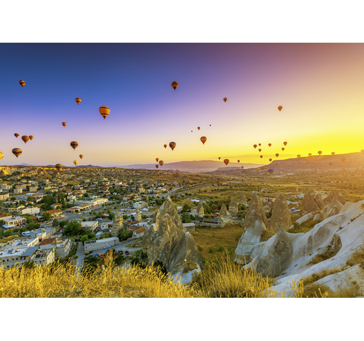 Tapisserie paysage montgolfières en cappadoce - TenStickers