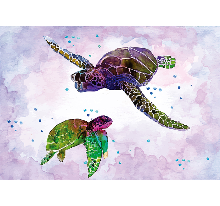 Tapisserie animaux tortue de mer colorée - TenStickers