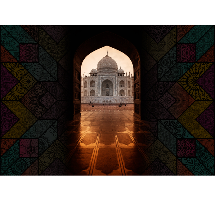 Tapisserie villes et pays vue du taj mahal - TenStickers