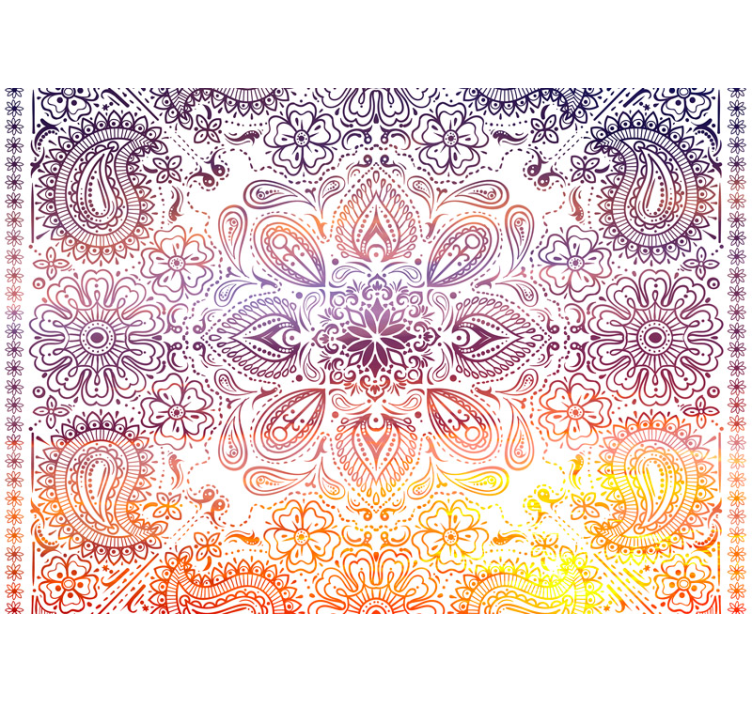 Tapisserie mandala élément floral complexe - TenStickers