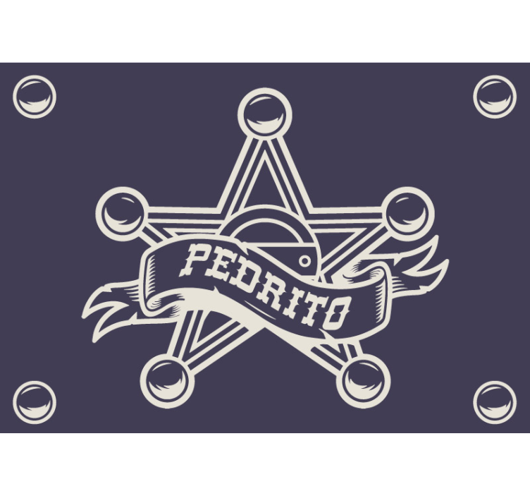 Tapisserie chambre enfant écusson de shérif personnalisé - TenStickers