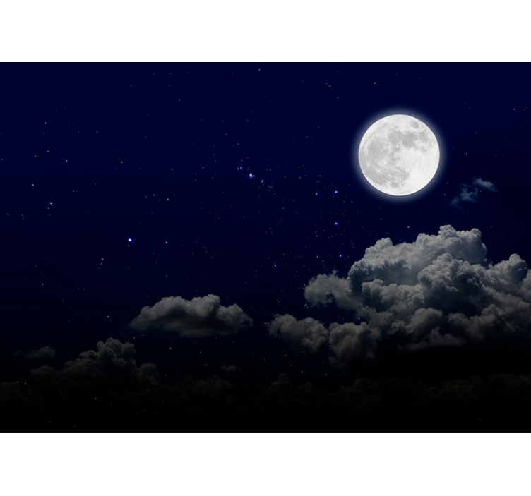 Tapisserie ciel nuit étoilée au clair de lune - TenStickers