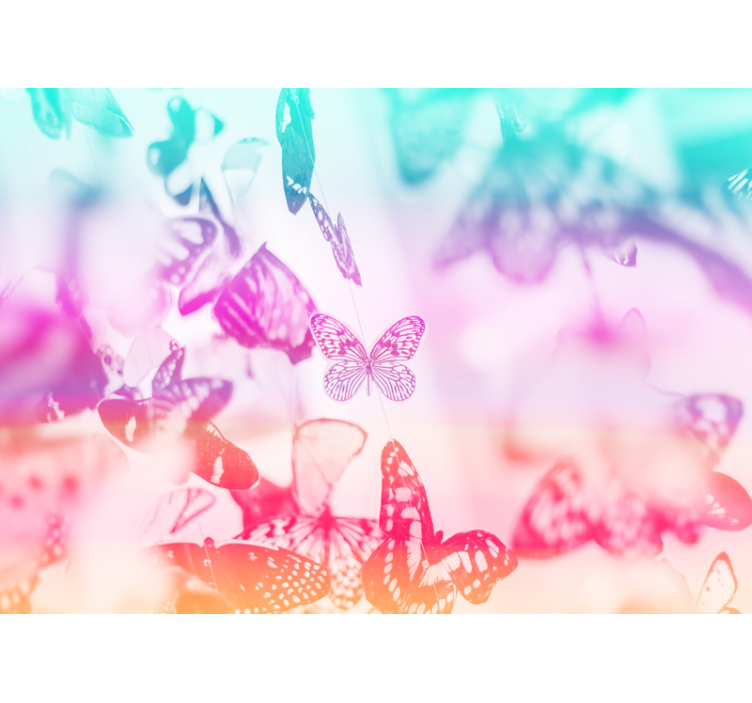 Tapisserie fleur scène de jardin avec papillons - TenStickers