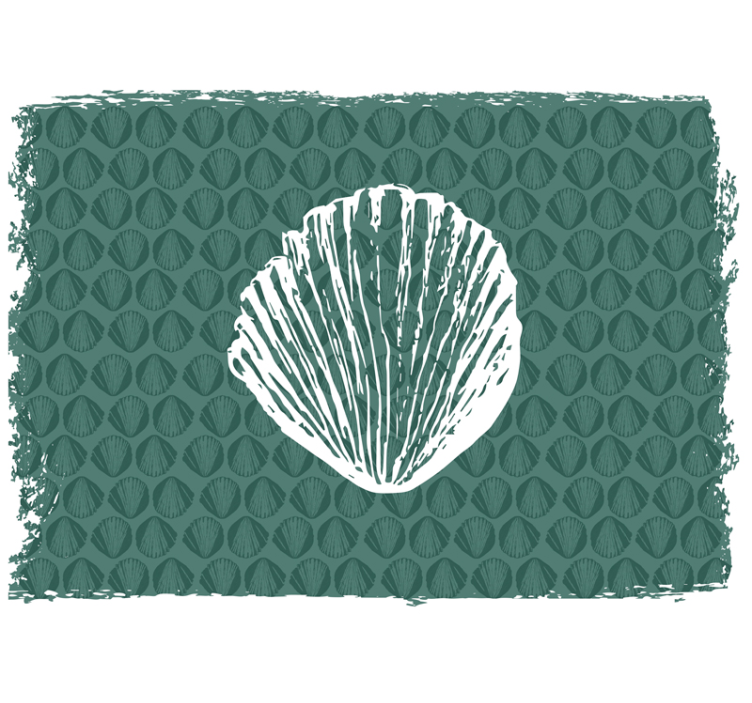 Tapisserie fleur motif de coquille - TenStickers