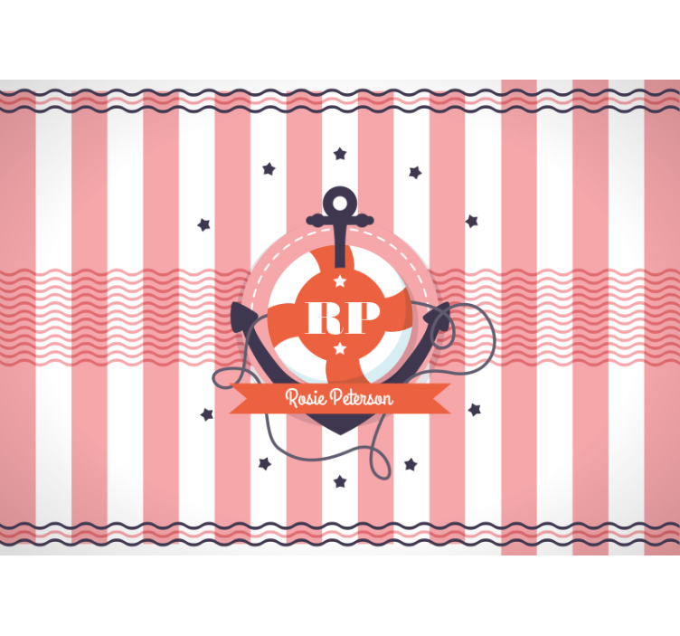 Tapisserie chambre enfant design nautique personnalisé - TenStickers