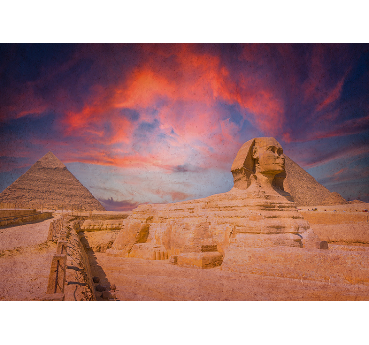 Tapisserie villes et pays pyramides et sphinx - TenStickers