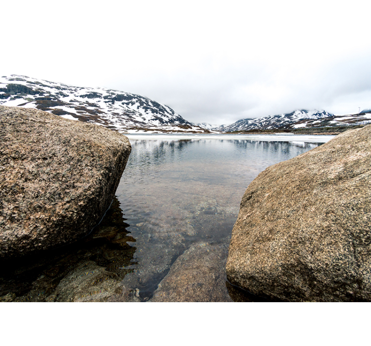 Tapisserie paysage réverbération des montagnes sereines - TenStickers