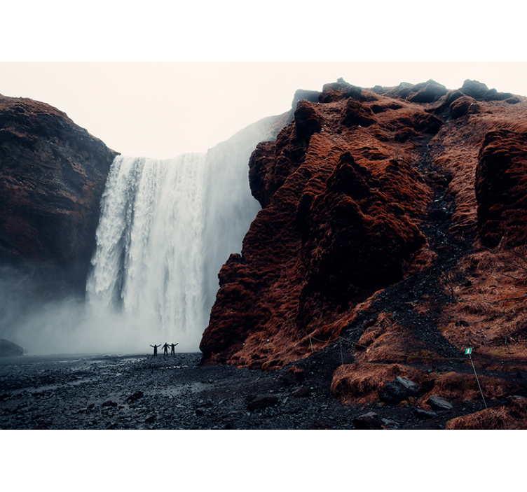 Tapisserie cascade vue sur grande cascade - TenStickers