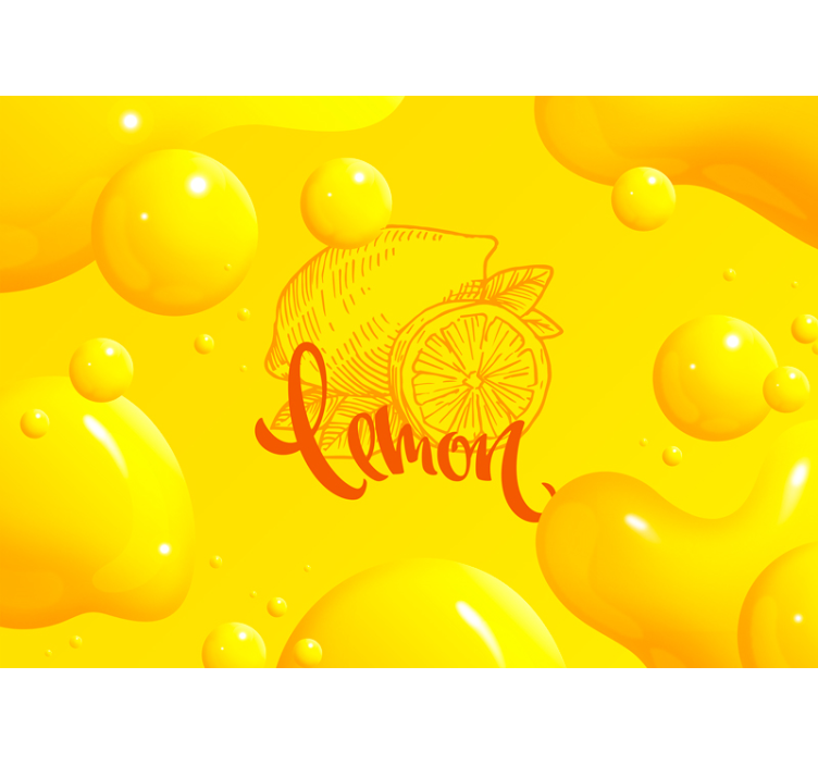 Tapisserie phrase design fruit de citron - TenStickers
