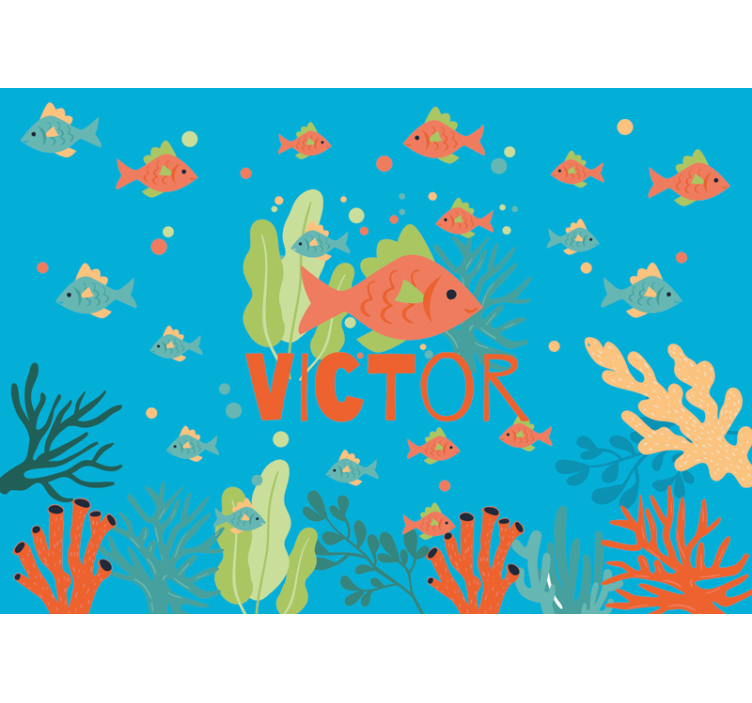 Tapisserie pour chambre bébé aventure océanique poissonneuse - TenStickers