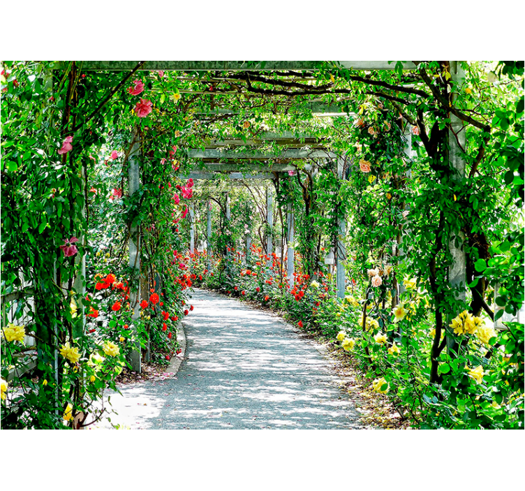 Papier peint 3D Fleurs 3d dans le tunnel - TenStickers