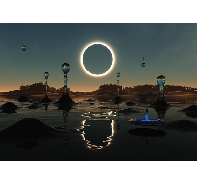 Tapisserie espace scène d'eau céleste - TenStickers