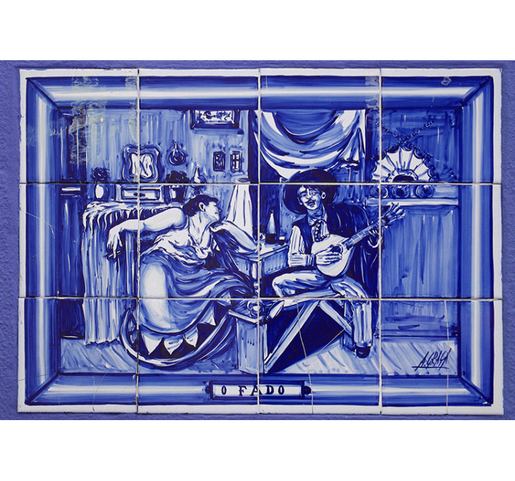 Tapisserie amour musicien et muse - TenStickers