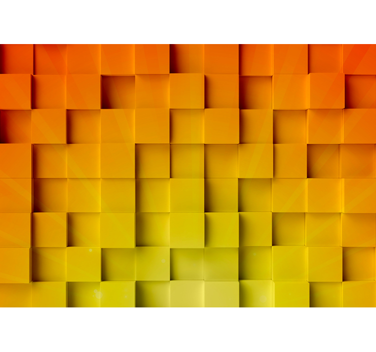 Papier peint 3D Orange géométrique mozaic 3d - TenStickers