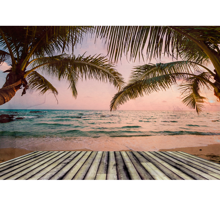 Papier peint 3D Plage paradisiaque - TenStickers