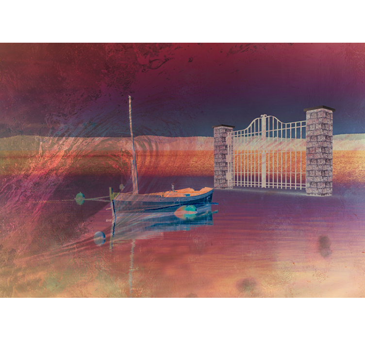 Tapisserie paysage scène de lac sereine - TenStickers