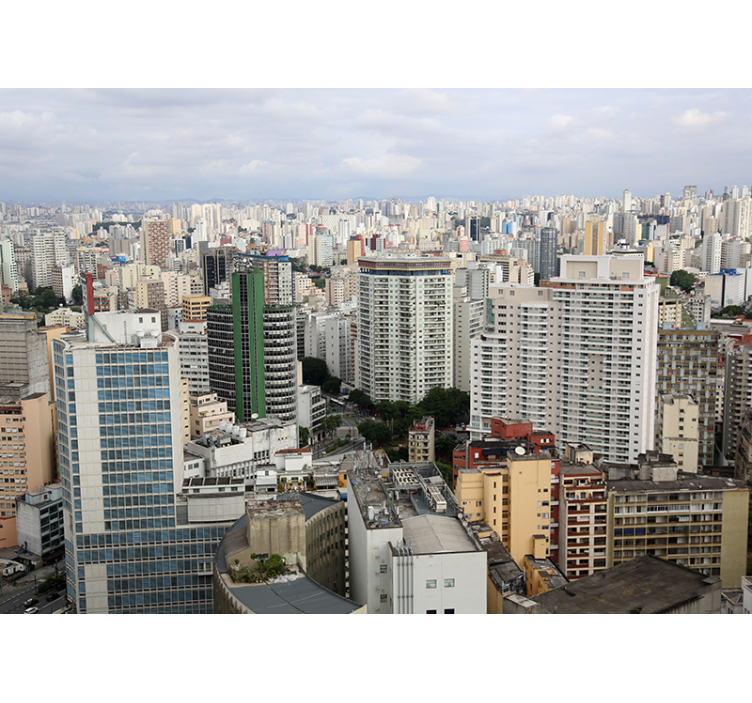 Tapisserie villes et pays perspective du paysage urbain - TenStickers