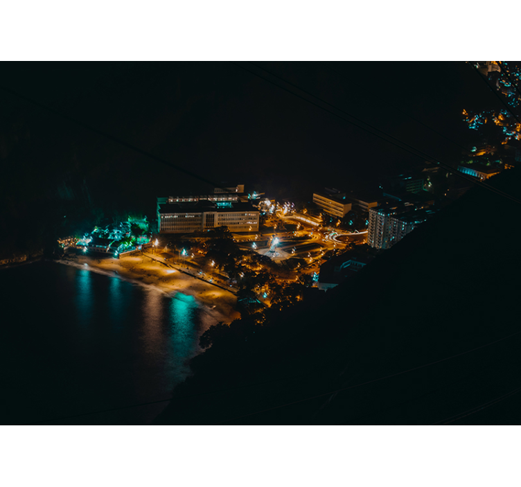 Tapisserie villes et pays vue nocturne de la ville - TenStickers