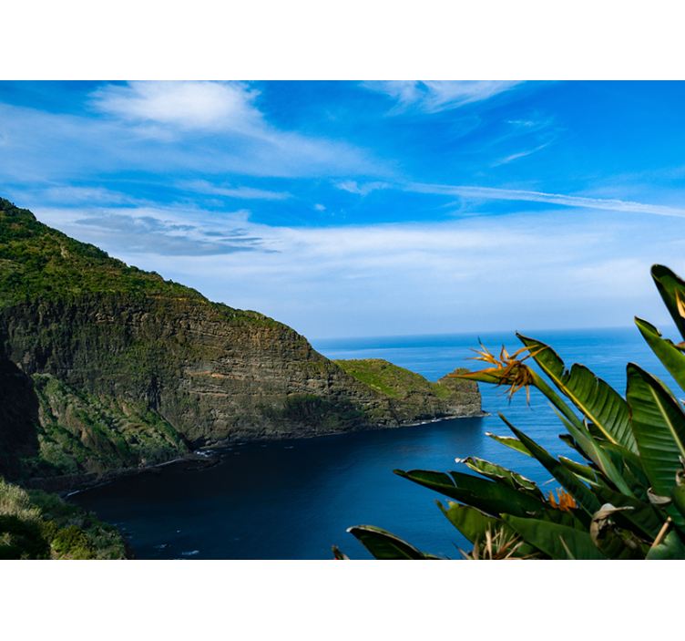 Tapisserie paysage vue sur la mer et montagnes - TenStickers