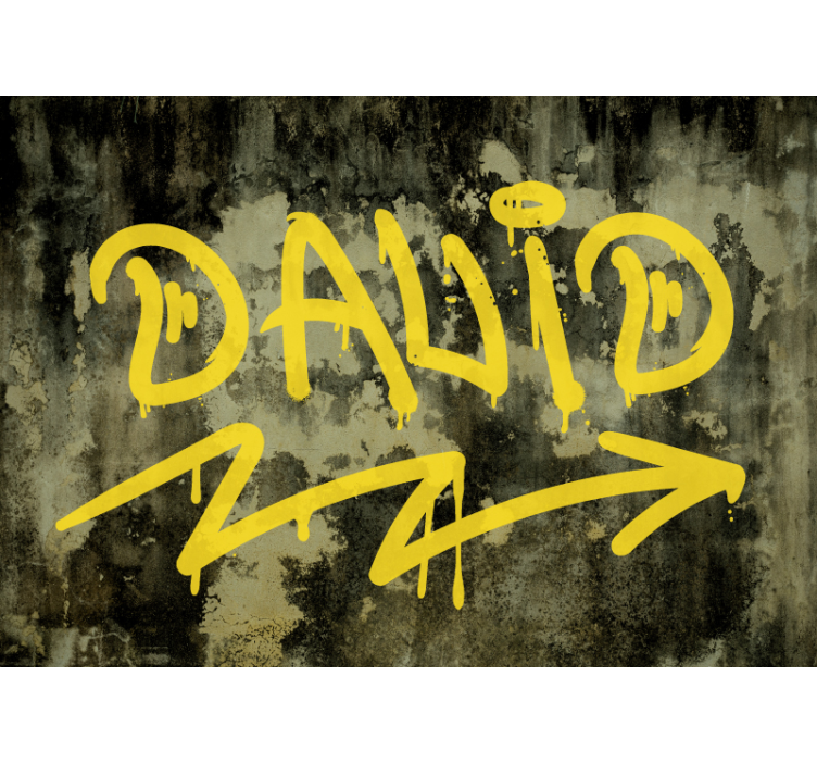 Tapisserie graffiti art de rue jaune - TenStickers