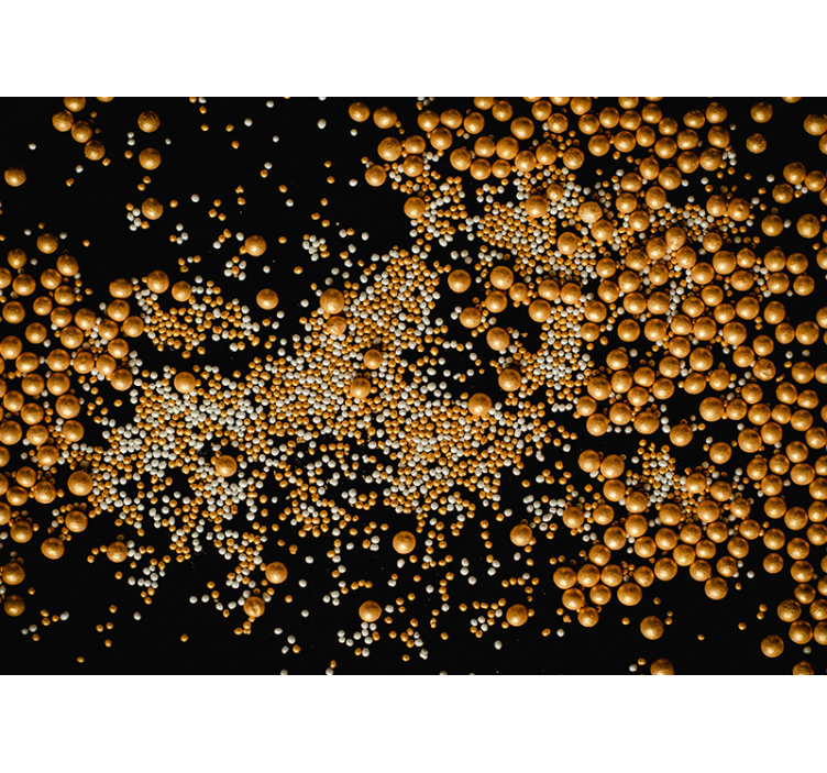 Tapisserie abstraite motif sphères dorées - TenStickers