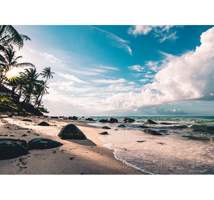 Papier peint mural mer Papier peint mural plage tropicale - TenStickers