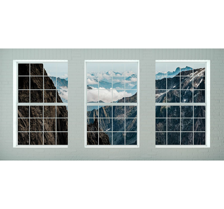 Tapisserie montagne fenêtres sur la montagne - TenStickers