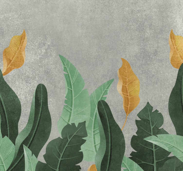 Tapisserie murale salon les plantes sur le béton - TenStickers