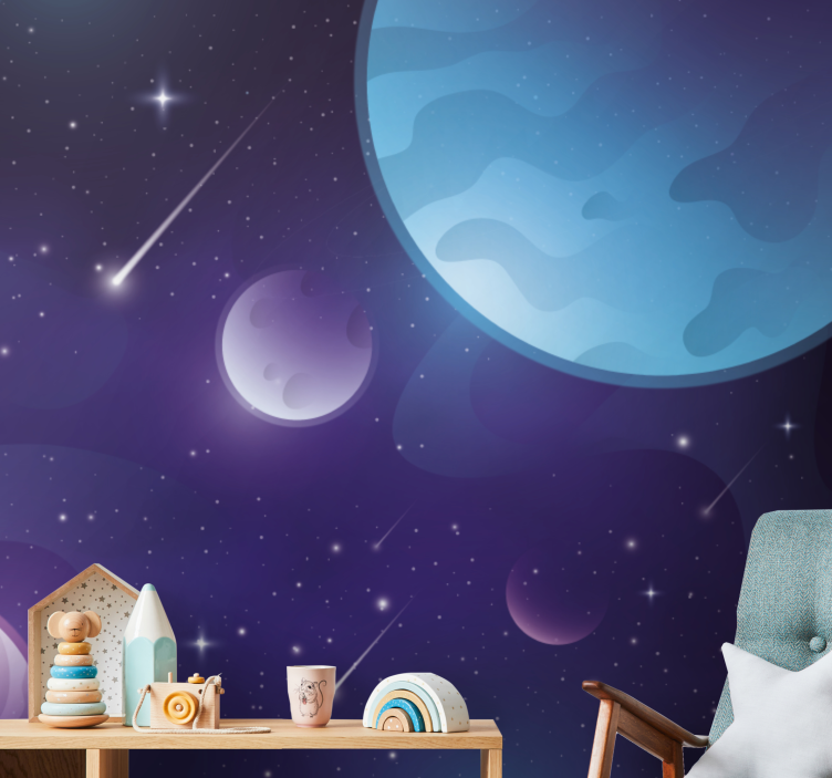 Photo murale Espace avec étoiles filantes - TenStickers