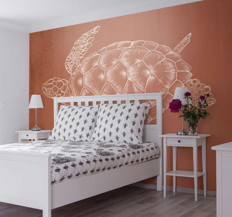 Photo murale animal Tortue dessinée à la main - TenStickers