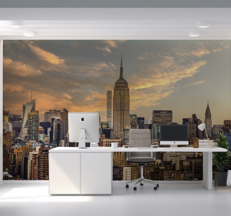 Tapisserie murale bureau le skyline de New York - TenStickers