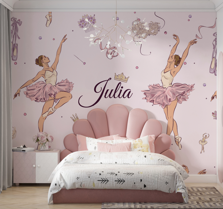 Tapisserie murale chambre ado ballet avec nom - TenStickers