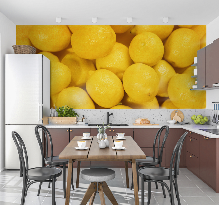 Tapisserie murale cuisine citrons - TenStickers