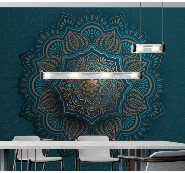 Papier peint mural mandalas Mandala turquoise - TenStickers